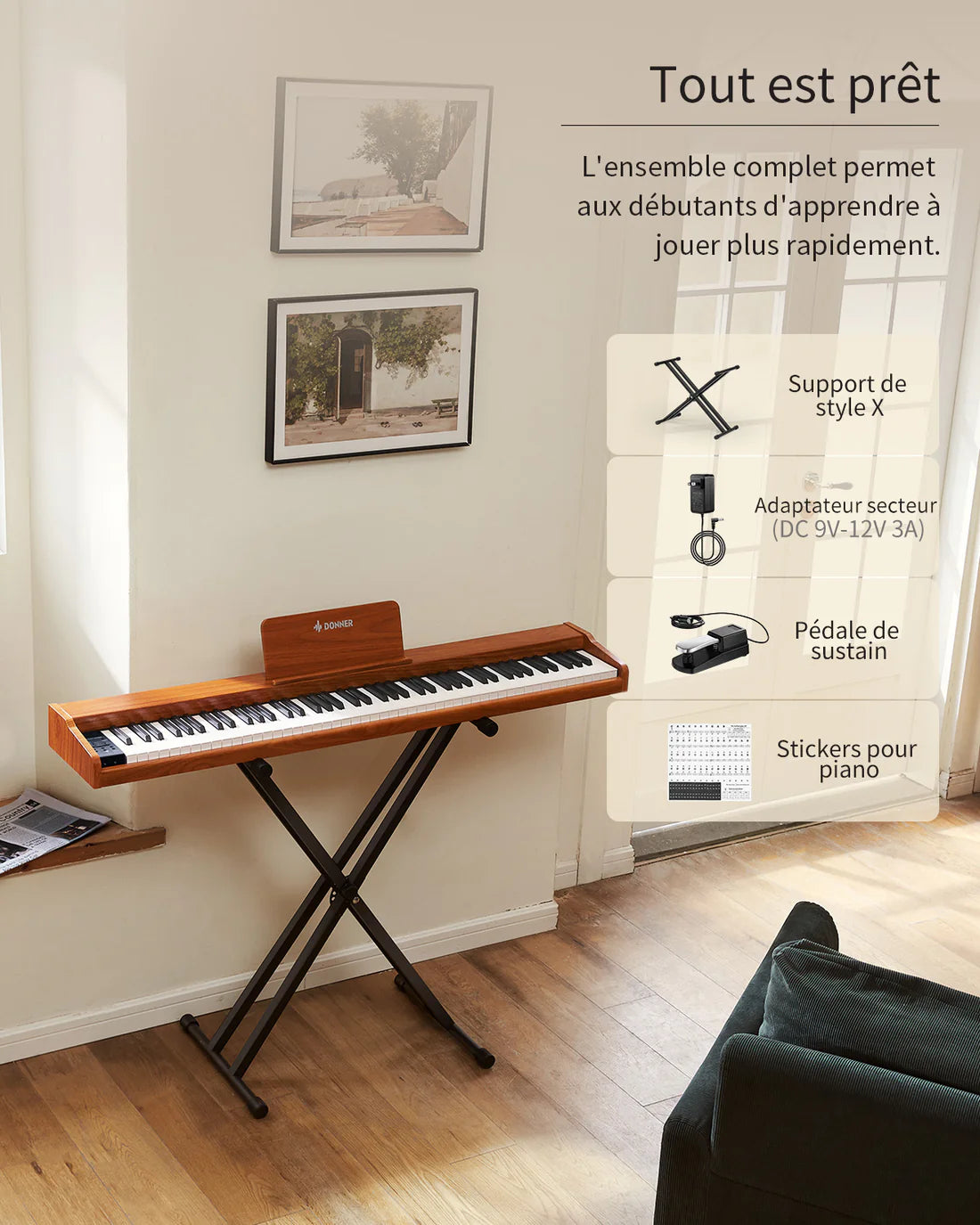 Donner DEP-1S + Piano LED Plus®