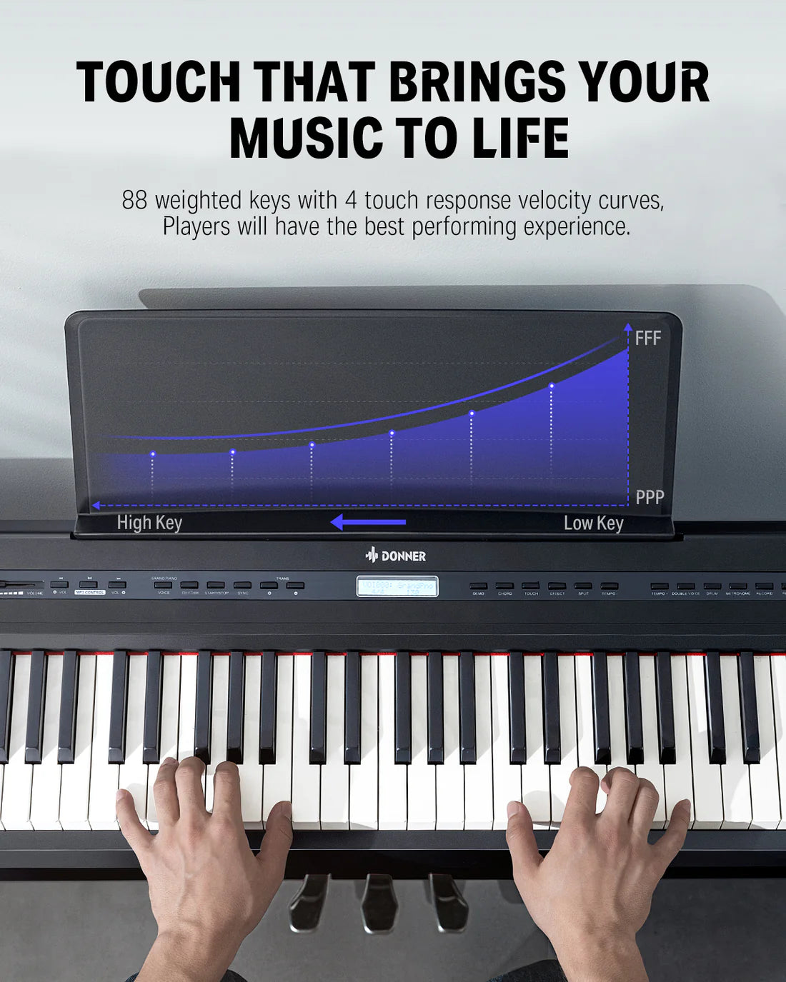 Donner DEP-20 + Piano LED system