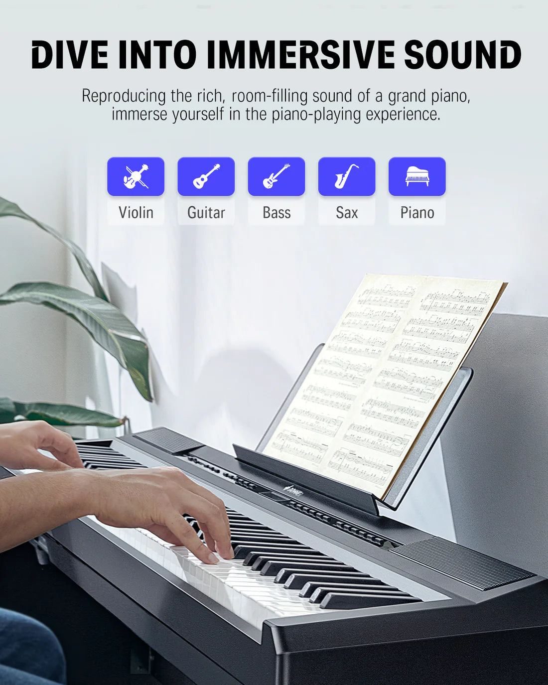 Donner DEP-20 + Piano LED system